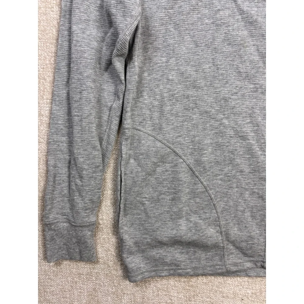 Polo Ralph Lauren Mens Gray Waffle Knit Quarter Zip Loungewear Hoodie Small